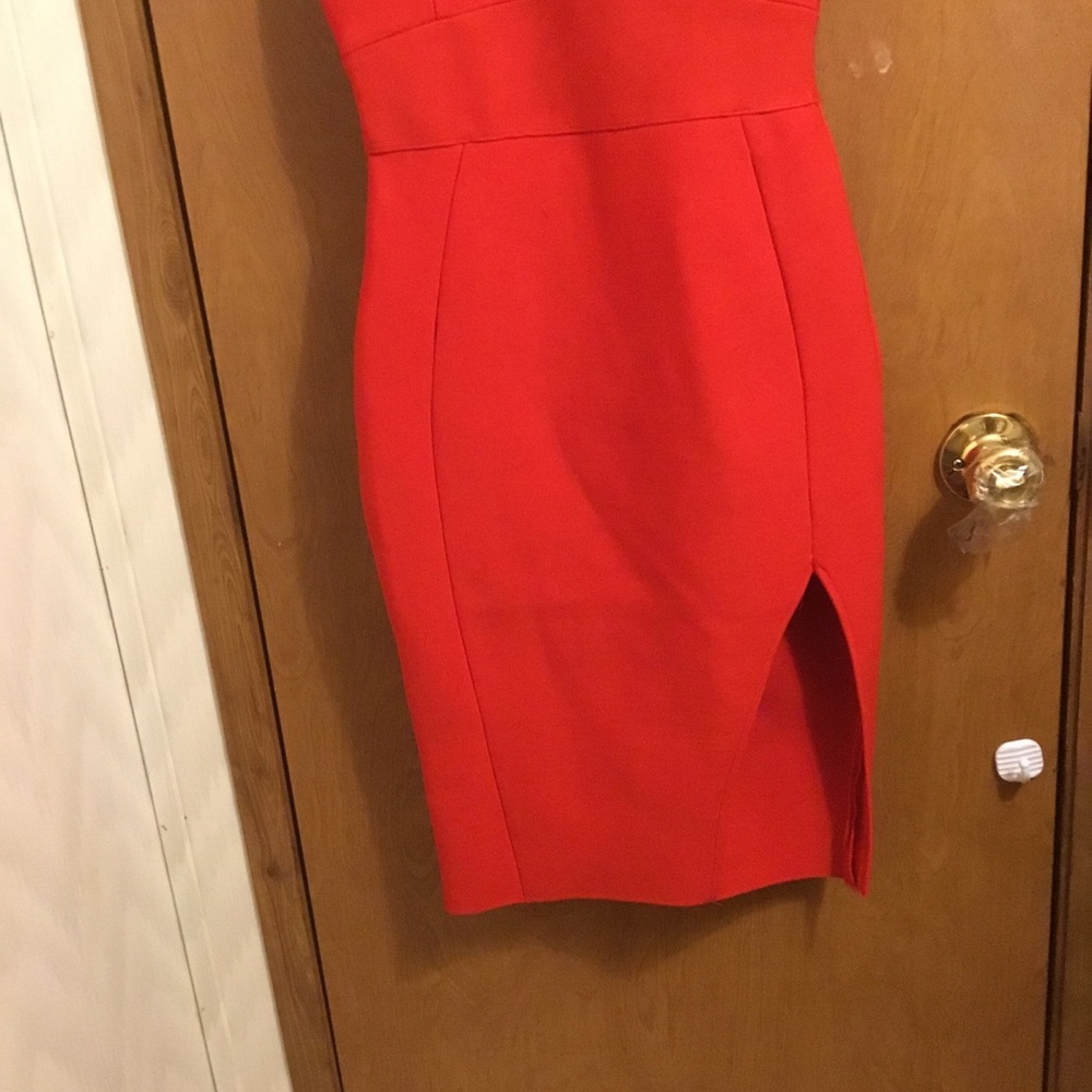 Women mid-length Bandage Dress Sexy V-neck Side Slit strap Party Club dress L - Picture 8 of 11